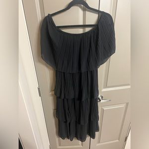 Black Off Shoulder Midi Dress